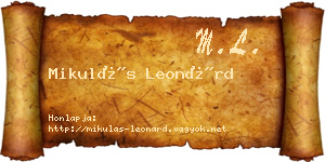 Mikulás Leonárd névjegykártya