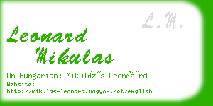 leonard mikulas business card